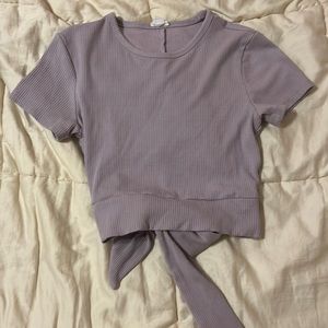 Garage Purple Tie Back Top